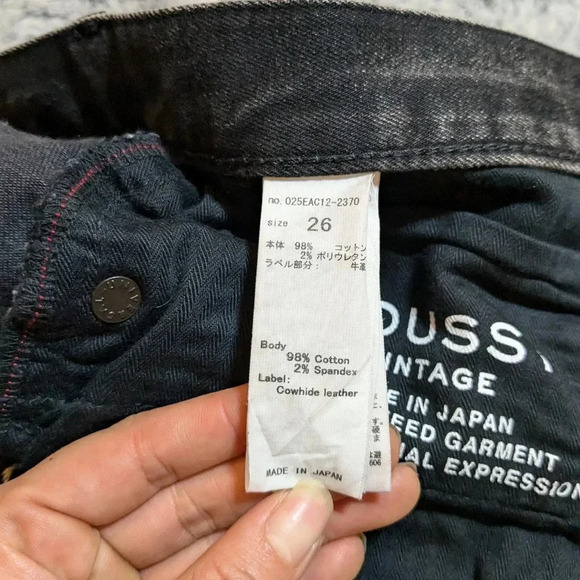 Moussy Vintage Black Jeans Lenwood Distressed Mid Rise Cropped Denim size 26 - Picture 12 of 13